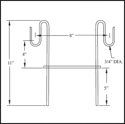 TS2 -Dual Leg Rebar Support Line Drawing